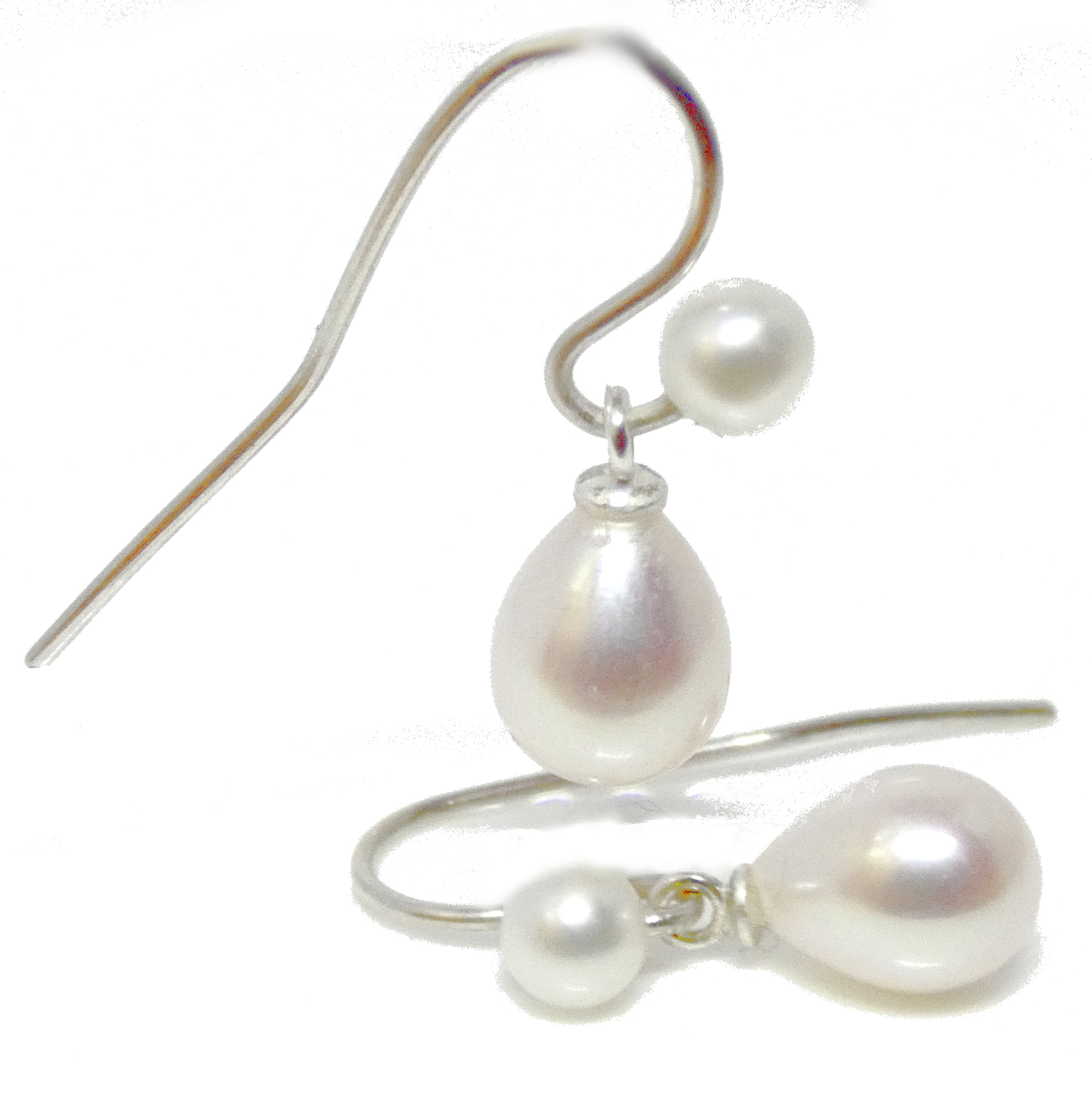 White Drop Pearl Earrings